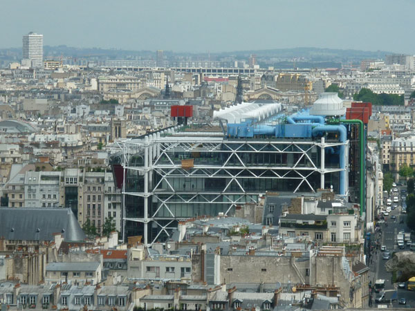 Notre Dame vedere din turn Centrul Pompidou